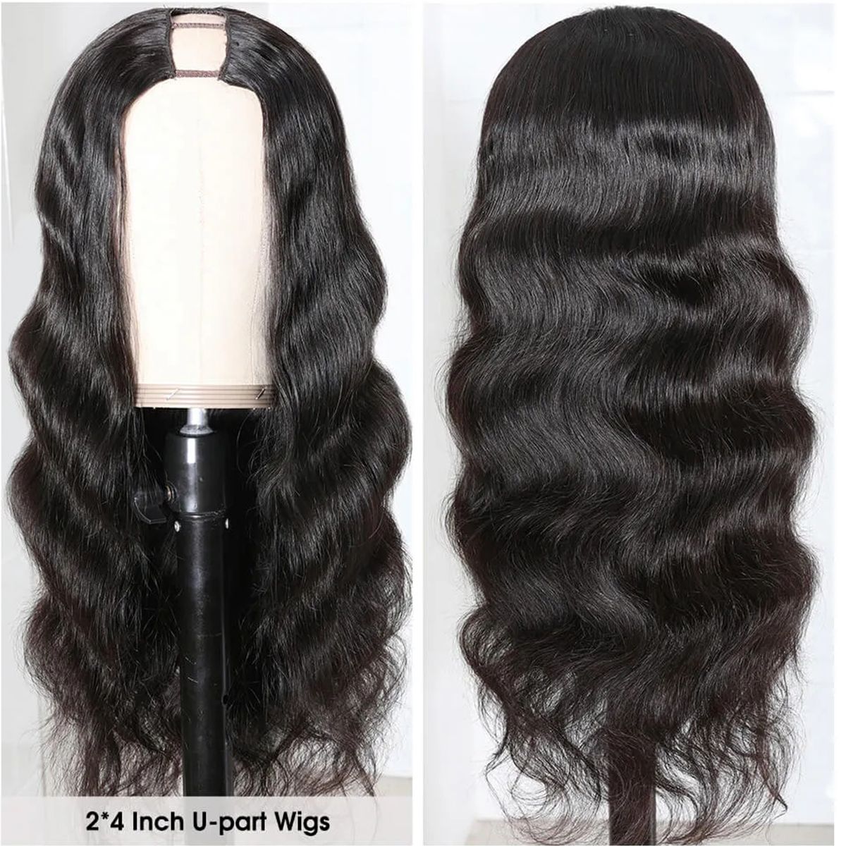 U-part Wigs Natural Color Human Hair Wigs