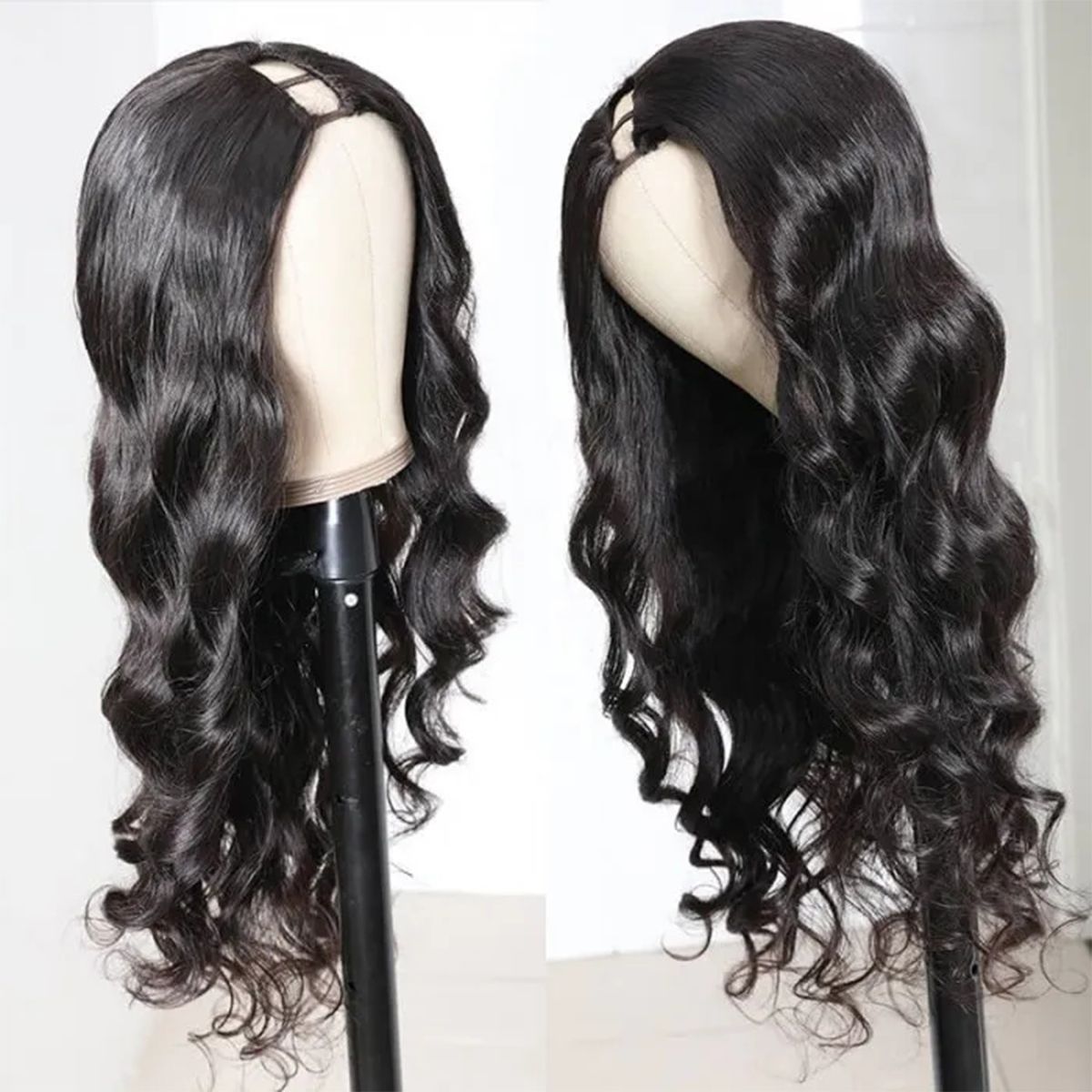 U-part Wigs Natural Color Human Hair Wigs