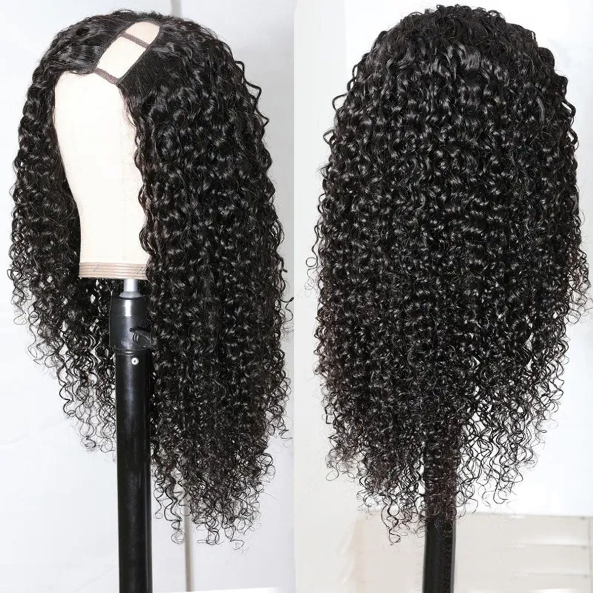 U-part Wigs Natural Color Human Hair Wigs