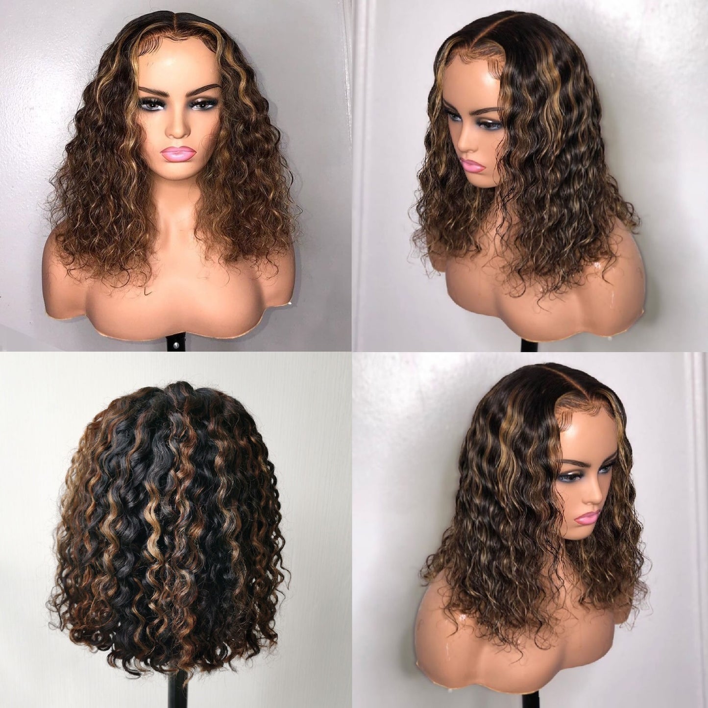4x4 5x5 6x6 13x4 13x6 Lace Frontal Highlight Color Human Hair Bob Wigs