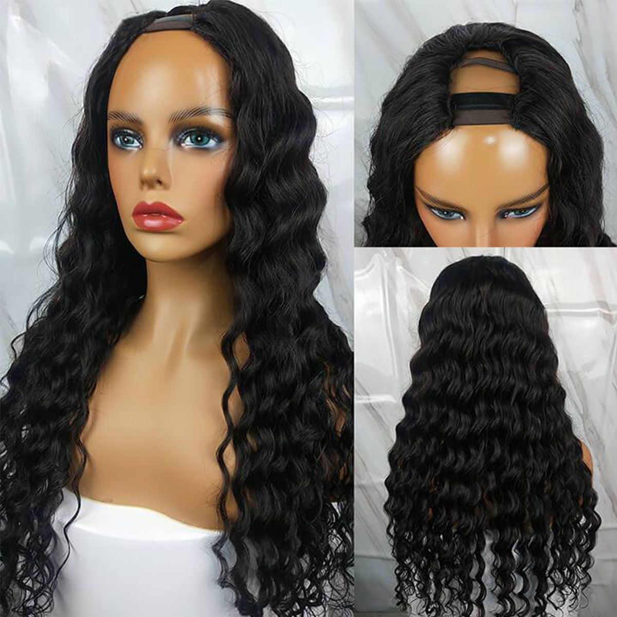 U-part Wigs Natural Color Human Hair Wigs
