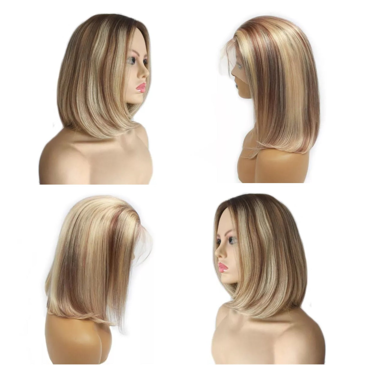 4x4 5x5 6x6 13x4 13x6 Lace Frontal Highlight Color Human Hair Bob Wigs
