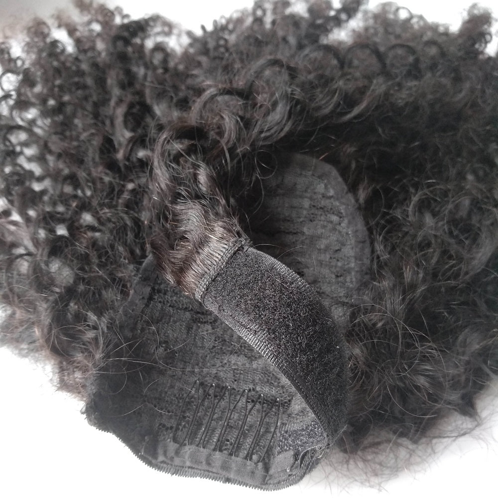 Virgin human hair clip in ponytail human hair extension