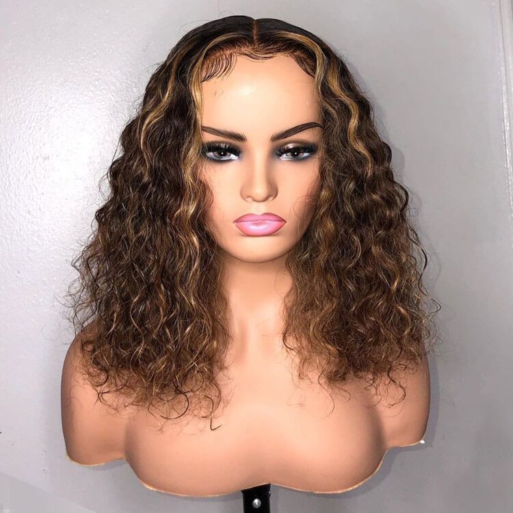 4x4 5x5 6x6 13x4 13x6 Lace Frontal Highlight Color Human Hair Bob Wigs