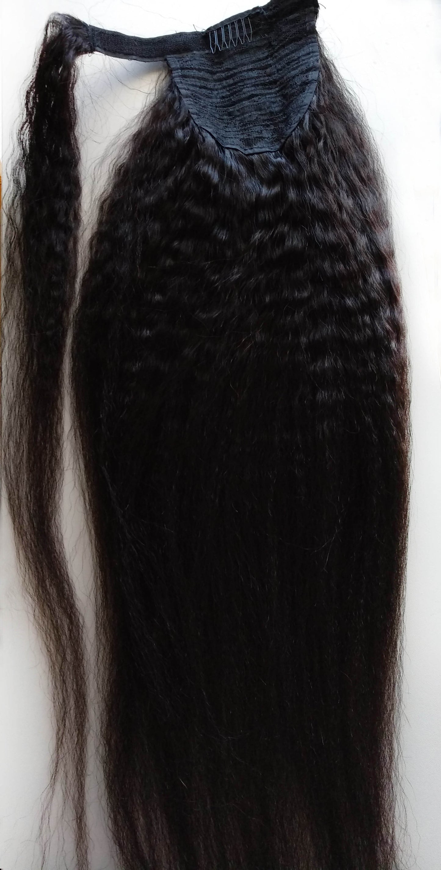 Virgin human hair clip in ponytail human hair extension