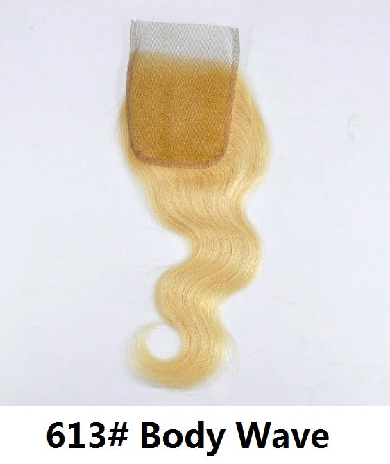 100% Human Color Hair 4x4 5x5 Lace Closures