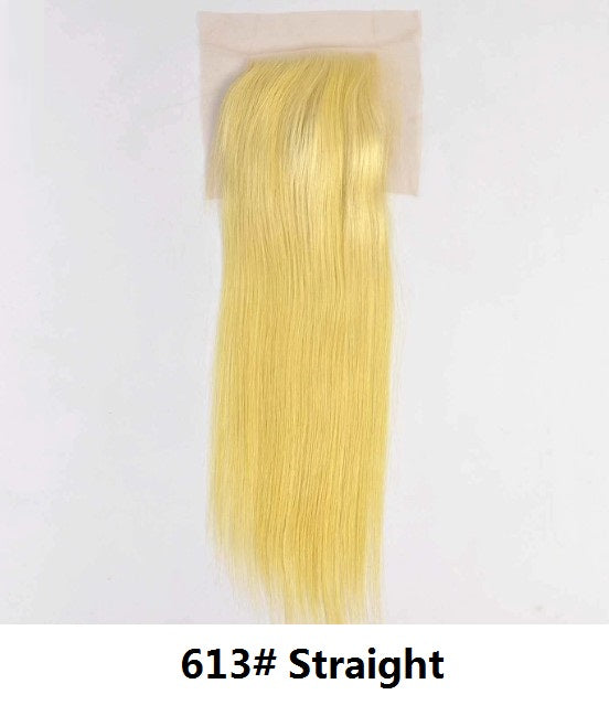 100% Human Color Hair 4x4 5x5 Lace Closures