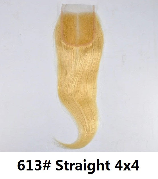 100% Human Color Hair 4x4 5x5 Lace Closures