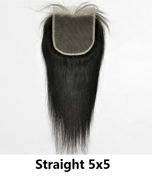 100% Virgin Human Hair 4x4 5x5 6x6 Lace Closures