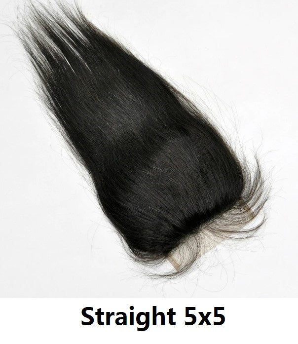 100% Virgin Human Hair 4x4 5x5 6x6 Lace Closures
