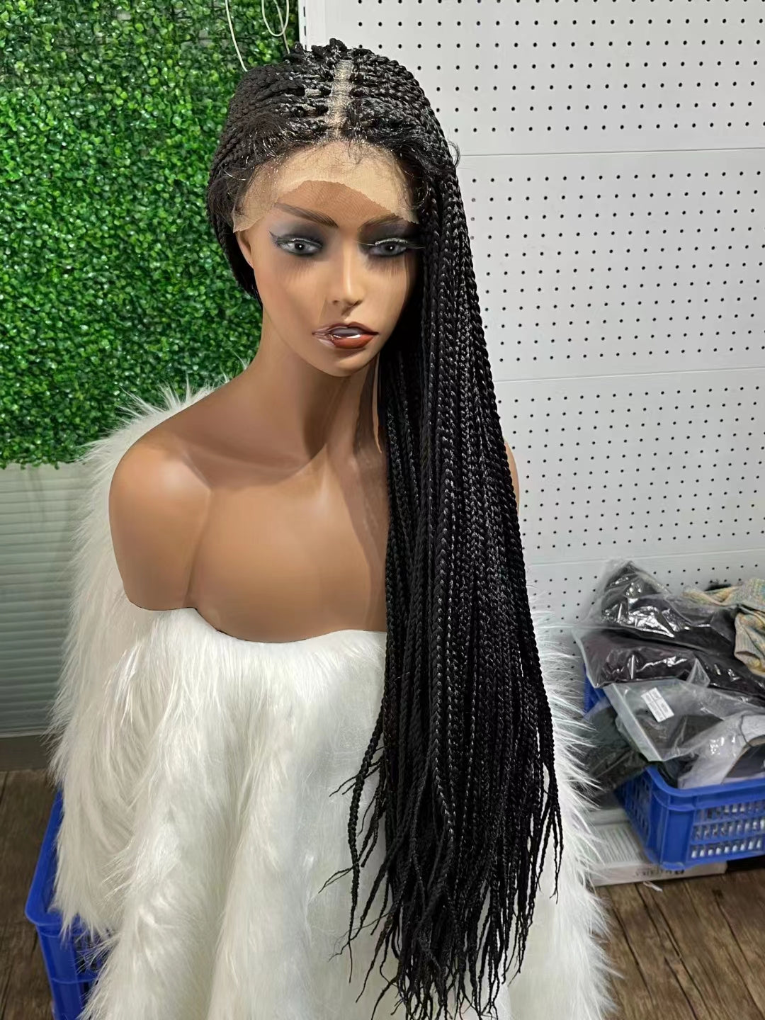 Wholesales 100% Synthetic Hair Braid Lace Wigs China Cheap Lace Wig Black Woman Braids Wig