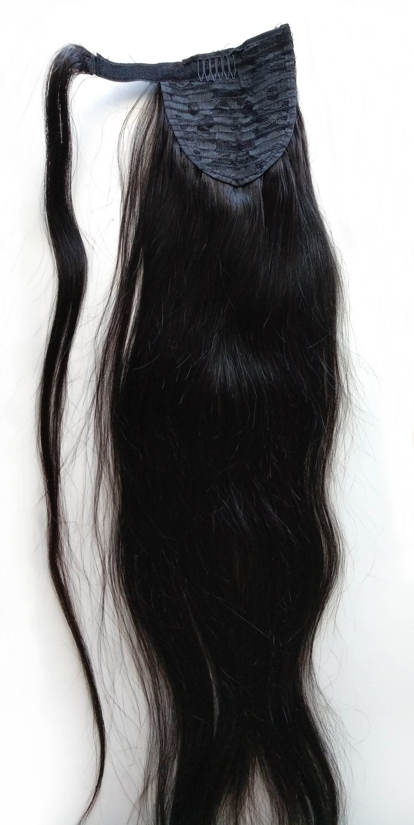 Virgin human hair clip in ponytail human hair extension