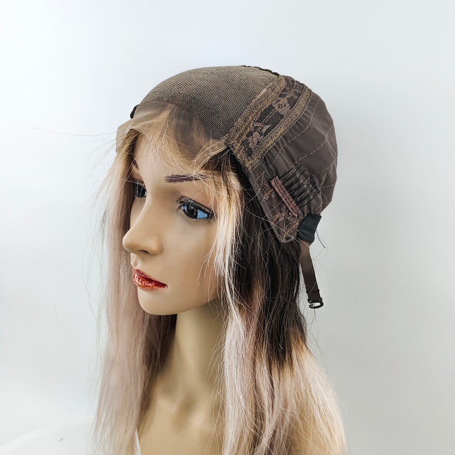 highlight color human hair frontal lace wig
