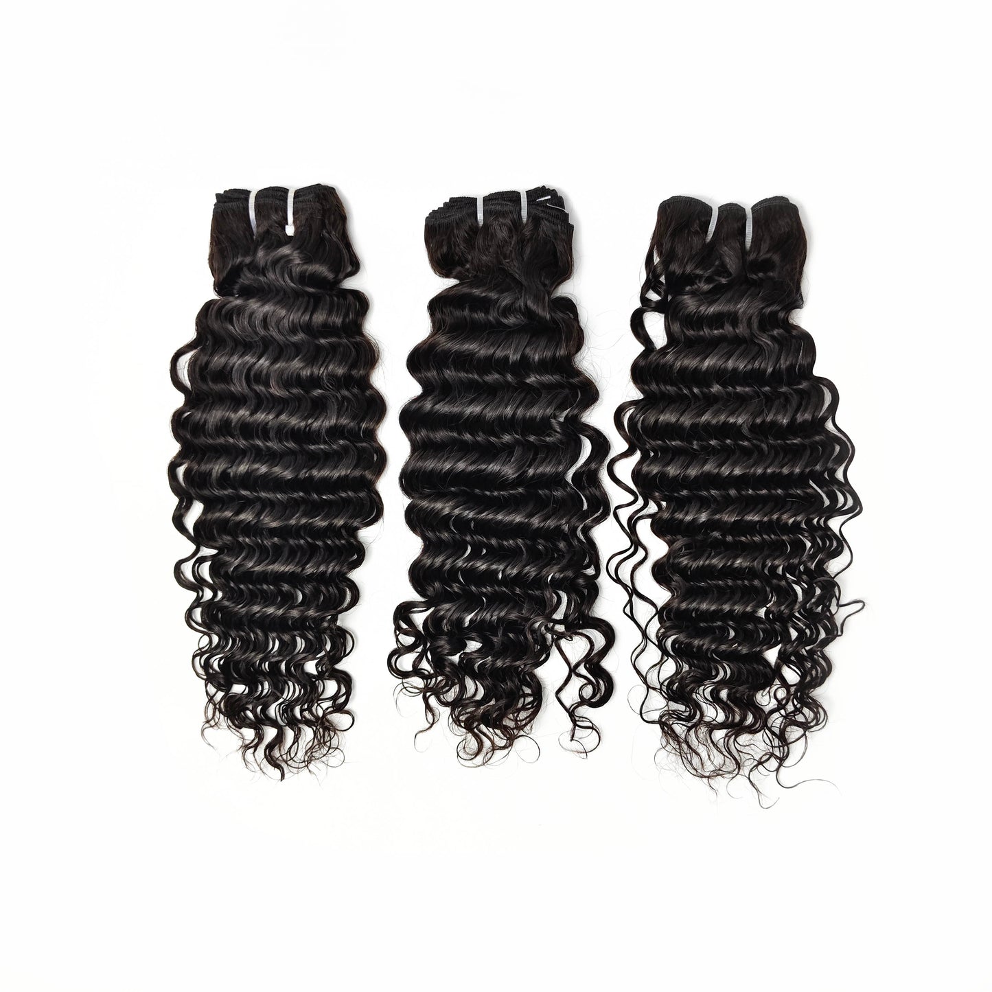 Deep Curl virgin human hair bundles and closure