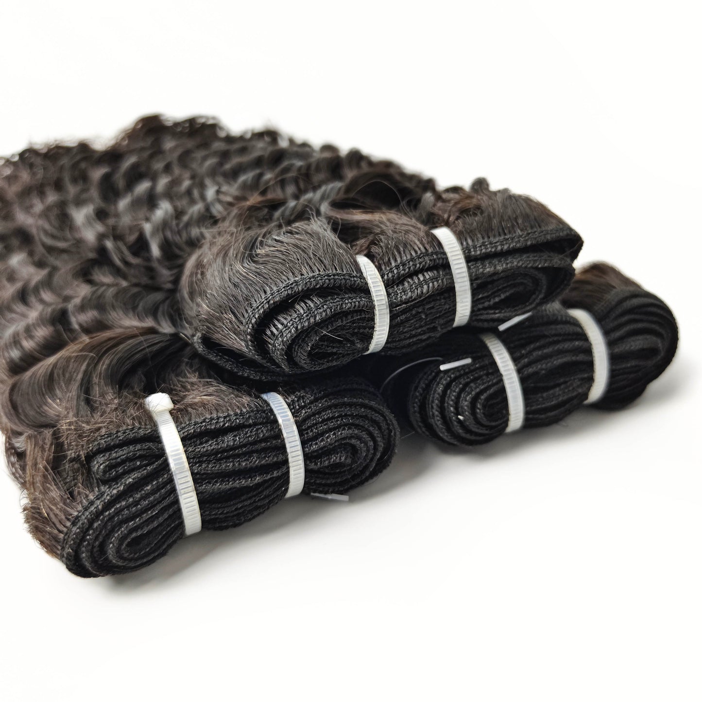 Deep Curl virgin human hair bundles and closure