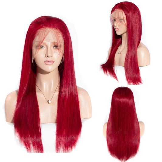 4x4 5x5 6x6 13x4 13x6 Lace Frontal Red Color Human Hair Wigs