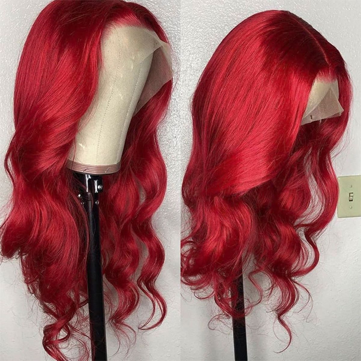 4x4 5x5 6x6 13x4 13x6 Lace Frontal Red Color Human Hair Wigs