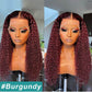 4x4 5x5 6x6 13x4 13x6 Lace Frontal 99J Burgundy Red Color Human Hair Wigs