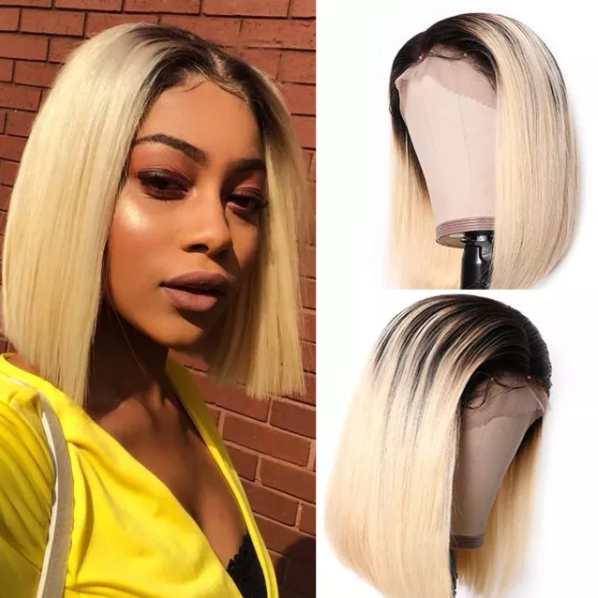 4x4 5x5 6x6 13x4 13x6 Lace Frontal Ombre Color Human Hair Bob Wigs