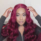 4x4 5x5 6x6 13x4 13x6 Lace Frontal 99J Burgundy Red Color Human Hair Wigs