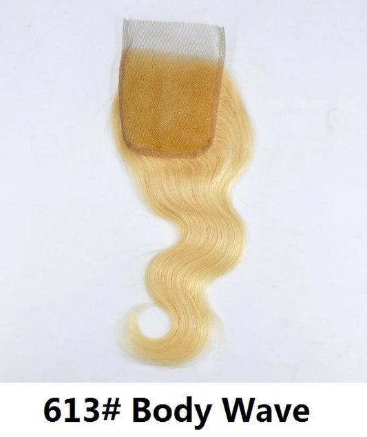100%  Human Color Hair 4x4  5x5 Lace Closures