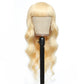 Machine hair wig Virgin Human Hair Wigs with Bangs