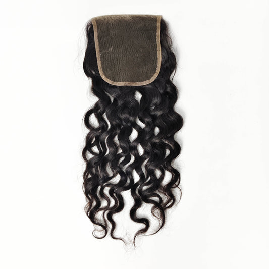 French wave Virgin human hair 4*4 lace closure