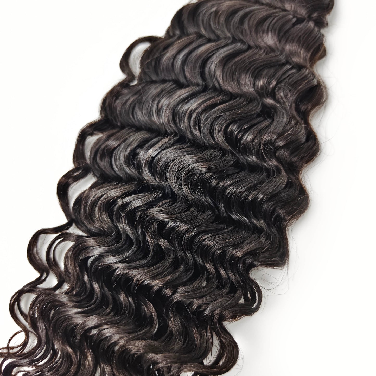 Deep Curl virgin human hair bundles and closure