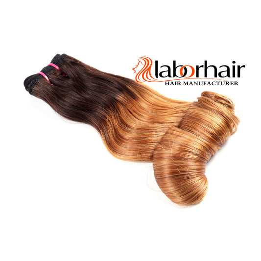 Ombre color Bouncy Hair / Egg Curl 100% human hair weft 100g