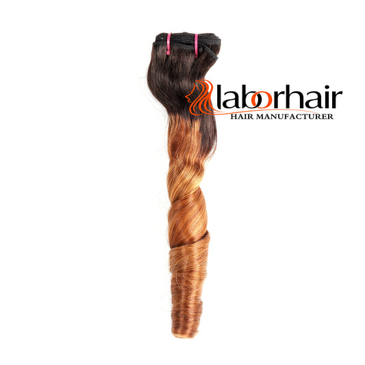 Two Tones Ombre Brazilian Human Hair Weft Fashion Ombre Hair Spring Curl